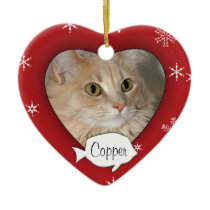 Personalized Cat Photo Holiday Ornament ornaments