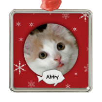 Personalized Cat Photo Holiday ornaments