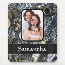 Personalized charm collage mouse pad