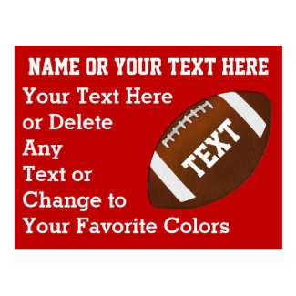 Personalized Cheap Football Invitations, Your TEXT Postcard