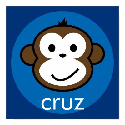 Personalized Cheeky Monkey [blue+navy] Poster by funkyartlittlepeople