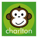 Personalized Cheeky Monkey [lime+green] posters