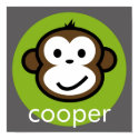 Personalized Cheeky Monkey [lime+grey] posters