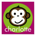 Personalized Cheeky Monkey [lime+purple] posters