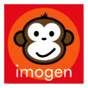 Personalized Cheeky Monkey [orange+red] posters