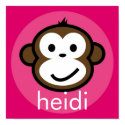 Personalized Cheeky Monkey [pink+hotpink] posters