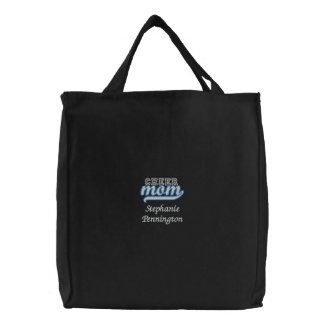 Personalized cheer mom embroidered tote bag embroideredbag