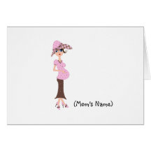 Personalized Chic Mom/Pregnant Woman Stationery Card