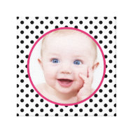 Personalized Chic Polka Dot Baby Photo Picture wrappedcanvas