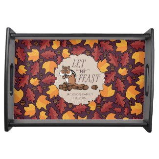 Personalized Chipmunk Fall Leaves Let Us Feast