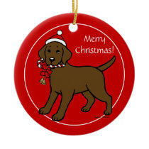 Personalized Chocolat Labrador Christmas Santa Hat Christmas Tree Ornament