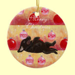 Personalized Chocolate Lab Puppy Christmas ornaments