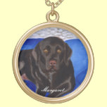 Personalized Chocolate Labrador on the Couch necklaces