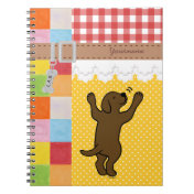 Personalized Chocolate Labrador Puppy Hug Spiral Notebook