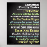 Personalized Christian Family Rules House Sign Print