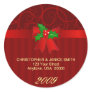 Personalized Christmas Address Labels Round Sticker