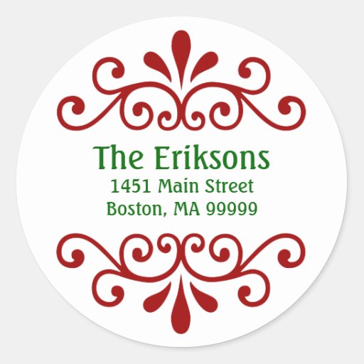 personalized-christmas-address-labels-classic-round-sticker-zazzle