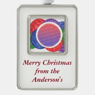 Personalized Christmas Balls Photo Ornaments Silver Plated Framed Ornament