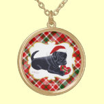 Personalized Christmas Black Labrador Puppy necklaces