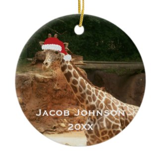 Personalized Christmas Giraffe Ornament