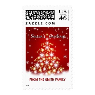 Personalized Christmas Holiday Postage Stamps