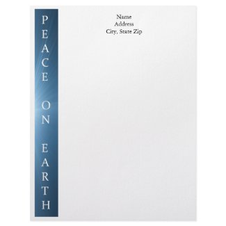 Personalized Christmas Letterhead - Peace on Earth letterhead