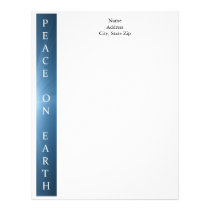 Personalized Christmas Letterhead - Peace on Earth letterhead