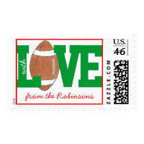 Personalized Christmas love stamp -- football stamps