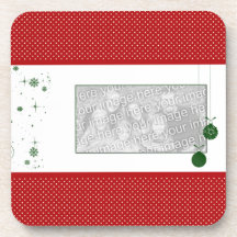 Personalized Christmas Ornaments Photo Beverage Coasters