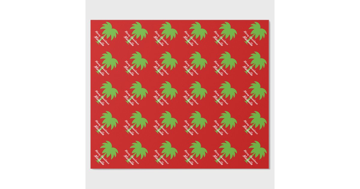 Personalized Christmas Palm tree wrapping paper Zazzle