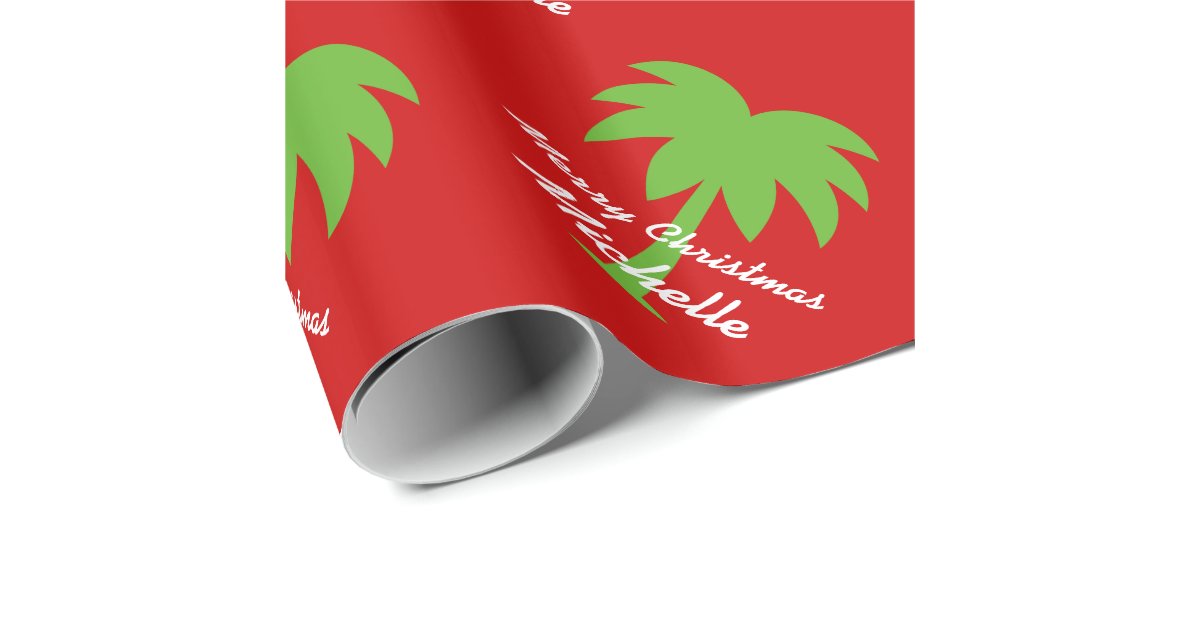 Personalized Christmas Palm tree wrapping paper Zazzle