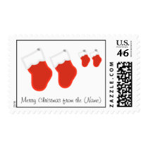 Personalized Christmas Stockings Postage Stamp by ChristmasDesigns Personalized Christmas Stockings Postage Stamp
