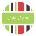 Personalized Christmas Stripe Sticker