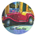 Personalized Classic Car Shopping Downtown Sticker