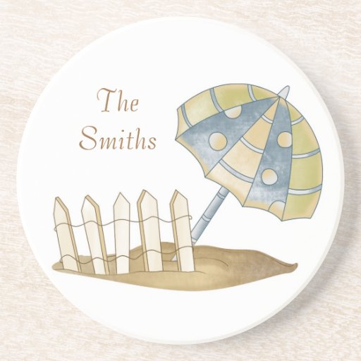 Personalized coaster beach sandstone coasters Zazzle