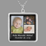 Personalized Collage Photo Necklace Black w/Text