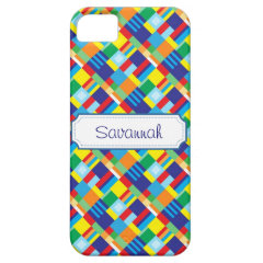 Personalized Colorful Diagonal Quilt Pattern Case iPhone 5 Cases
