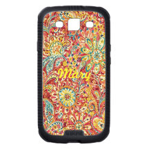 Personalized Colorful Floral Galaxy S3 iPhone Case Galaxy SIII Case