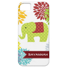 Personalized Colorful Hippie Elephant Flower Case iPhone 5 Case