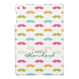 Personalized Colorful Mustache Lovers iPad Mini Cases