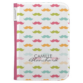 Personalized Colorful Mustache Lovers Kindle Case