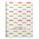 Personalized Colorful Mustache Lovers Note Books