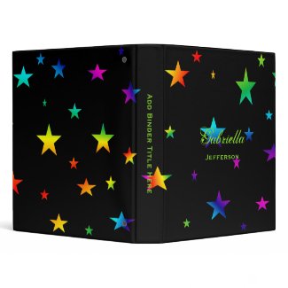Personalized: Colorful Stars Binder binder
