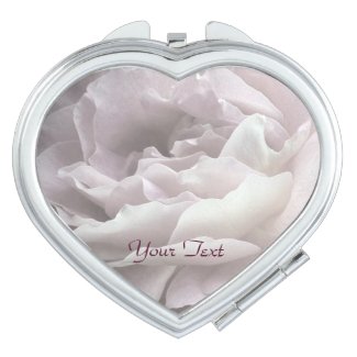 Personalized Compact Mirror Pale Pink Rose Petals
