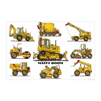 Personalized Construction Equipment Poster by art1st