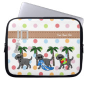 Personalized Cool Black Labs Cartoon Polka Dot Laptop Sleeves