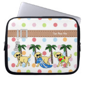 Personalized Cool Yellow Labs Cartoon Polka Dot Computer Sleeves