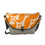 Personalized Coral Vintage Modern Mustache  Lips messenger bags