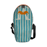 Personalized Coral Vintage Modern Mustache messenger bags