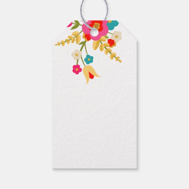 Personalized | Country Flowers Wedding Monogram Pack Of Gift Tags